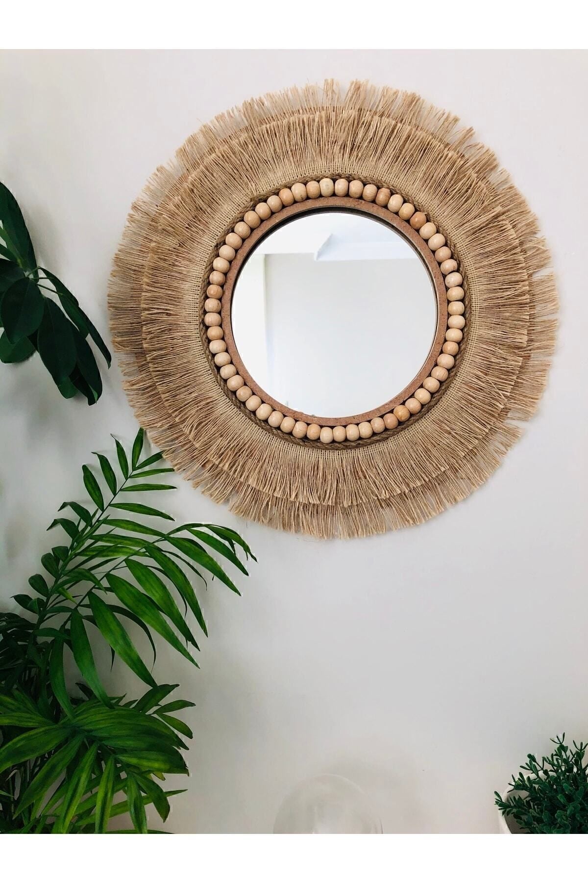 Wicker Jute Mirror Wall Mirror Console Mirror Decorative Mirror