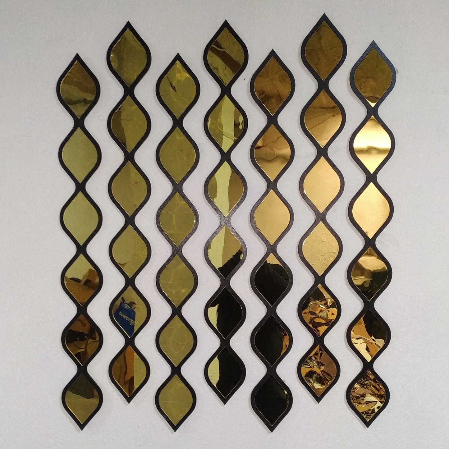 Water Drop Decorative Mirror Black Frame and Gold Mirror by MDM Design