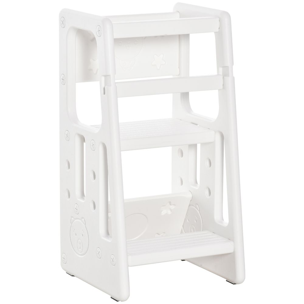 Kids Step Stool Adjustable Standing Platform Toddler Kitchen Stool HOMCOM