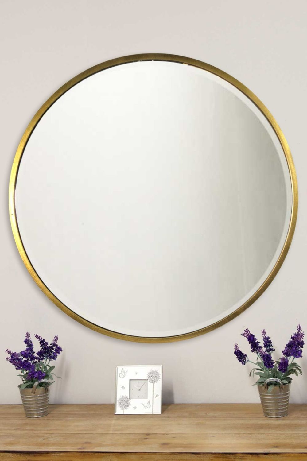 Rowan Elegant Modern Bevelled Round Mirror