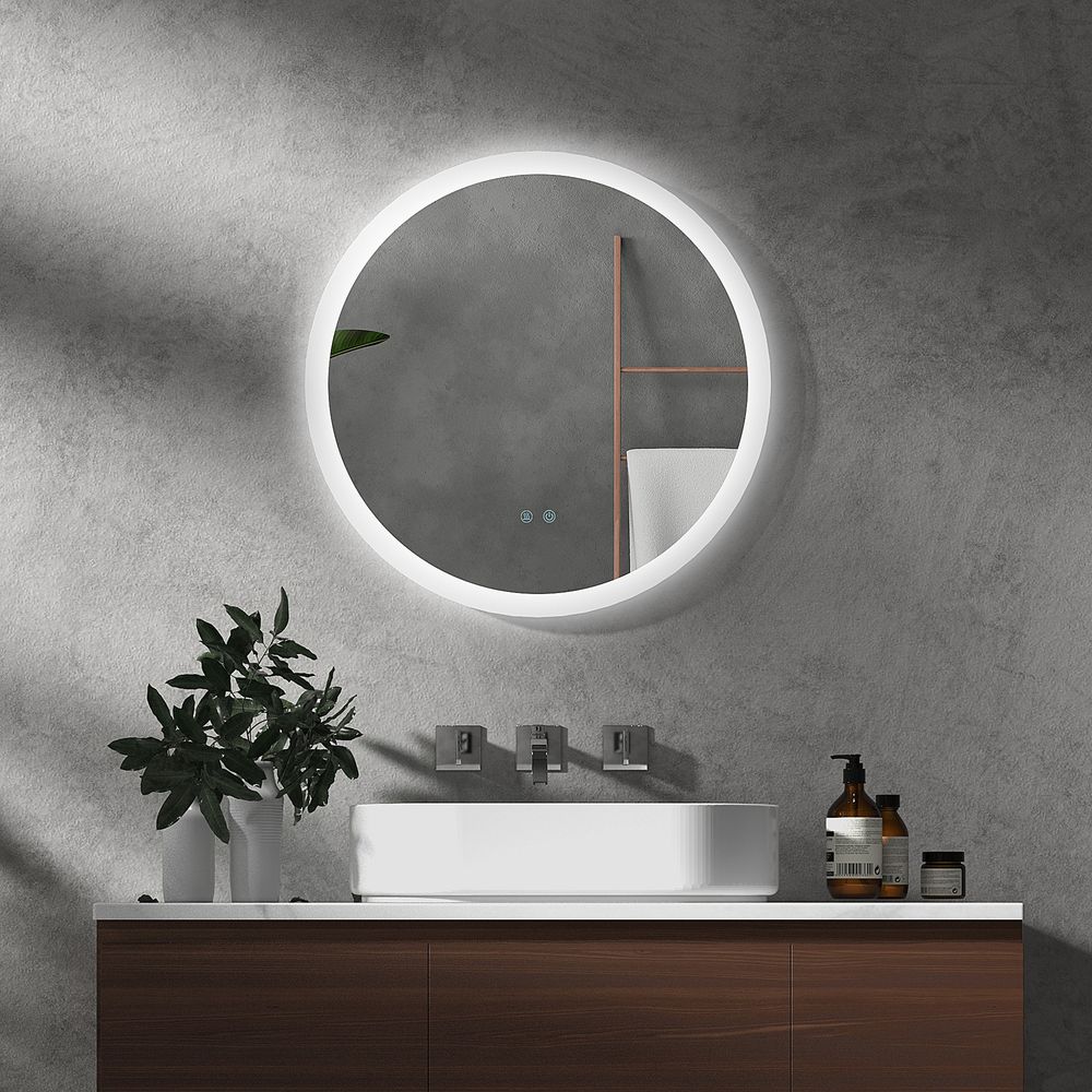 LED Illuminated Defogging Bathroom Mirror with Touch Control & 3 Colors