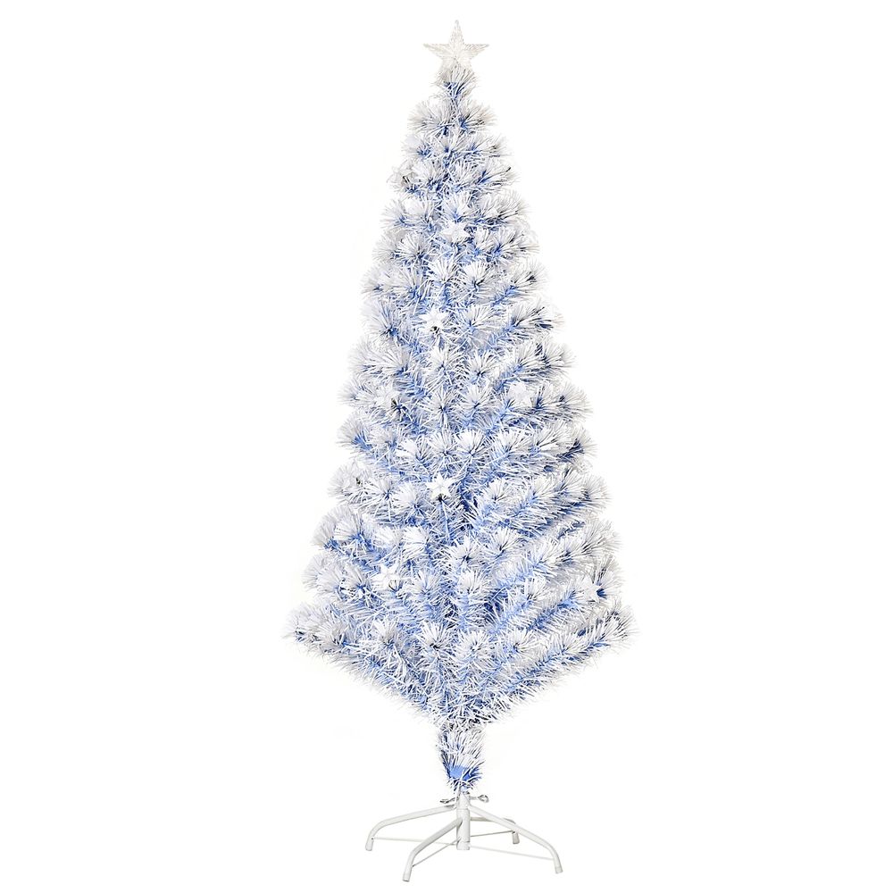 Artificial Fibre Christmas Tree Seasonal Deco 21 LED Easy Store 5FT White Blue