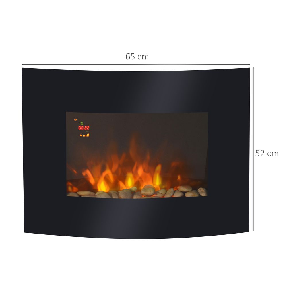 Electric Wall Mounted Fire Place Slimline Plasma Fan Heater Backlit 900/1800W