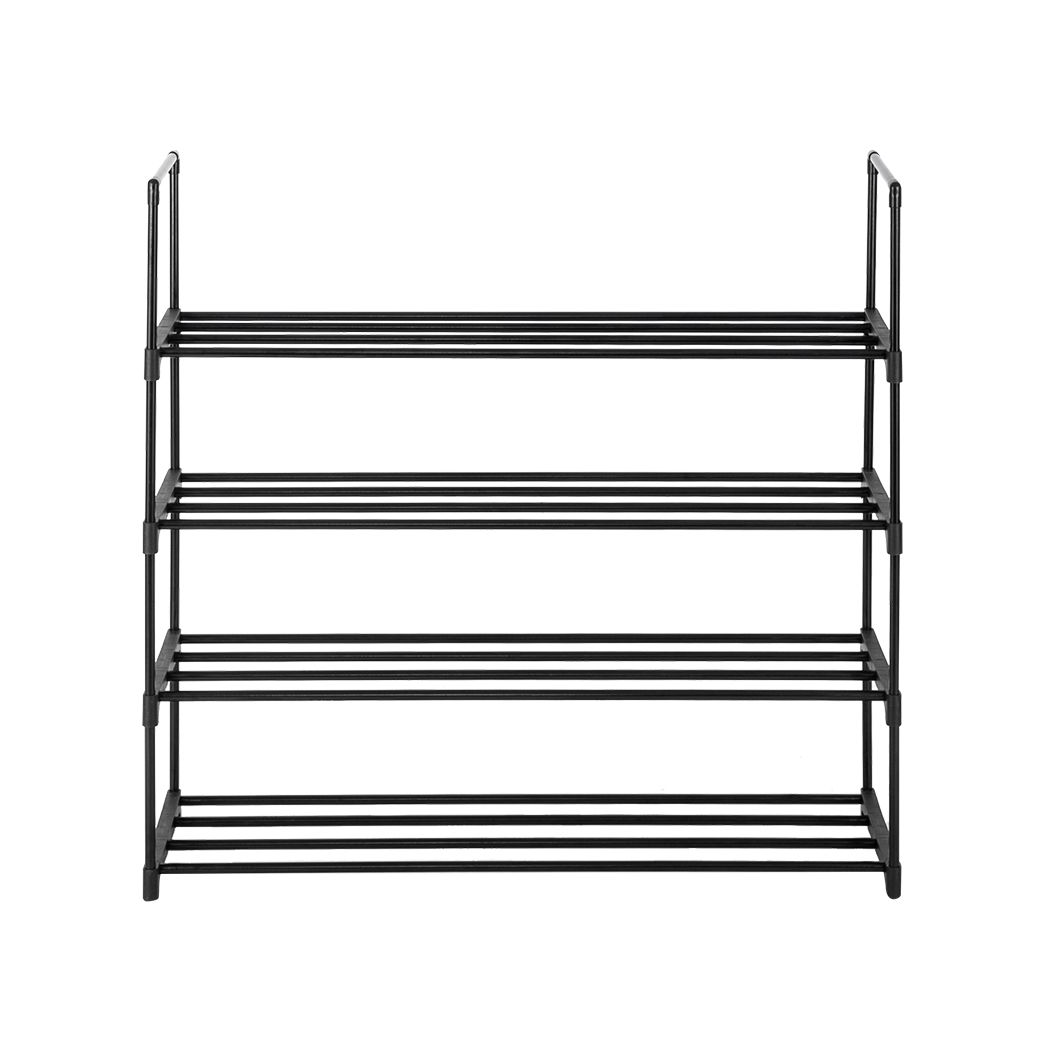 4 Tiers Shoe Rack Shoe Tower Shelf Storage Organizer For Bedroom, Entryway, Hallway, and Closet Black Color