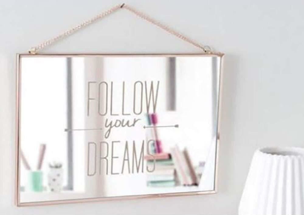 Follow Your Dream Mirror - Motivational Decorative Glass Wall Art 20x30cm