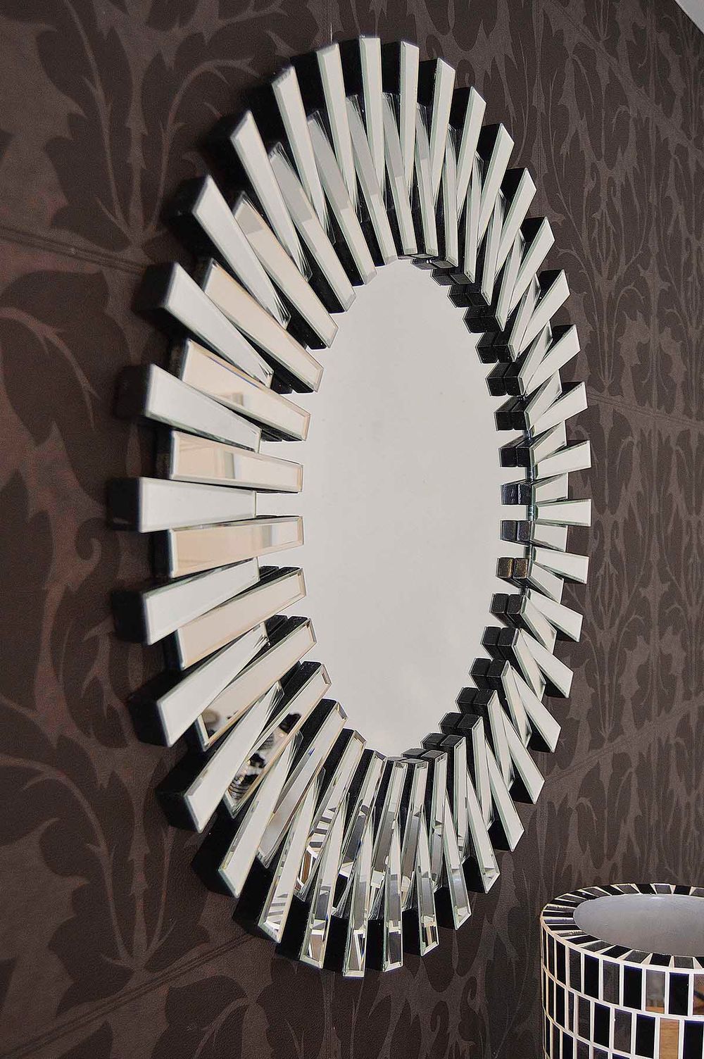 Starburst All Glass Stylised Round Mirror