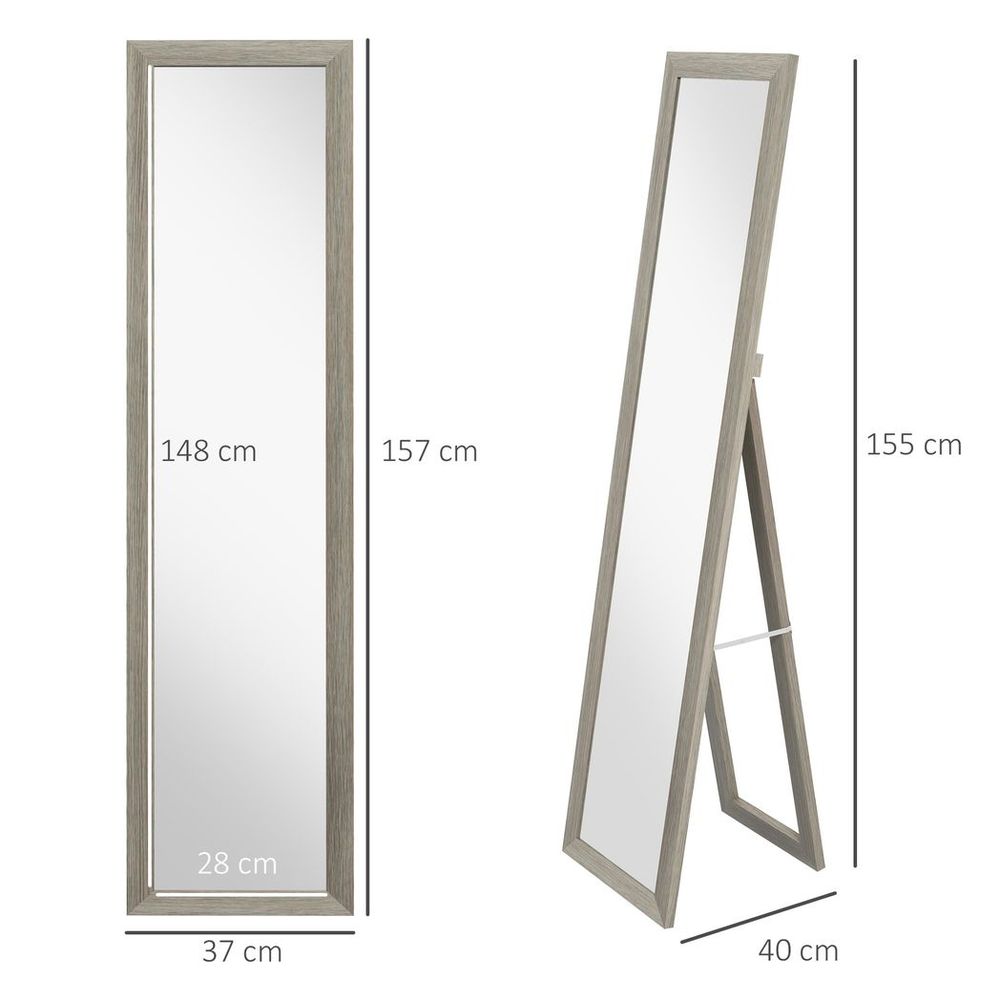 Versatile HOMCOM Farmhouse Full-Length Mirror: Wall-Hanging & Freestanding Design