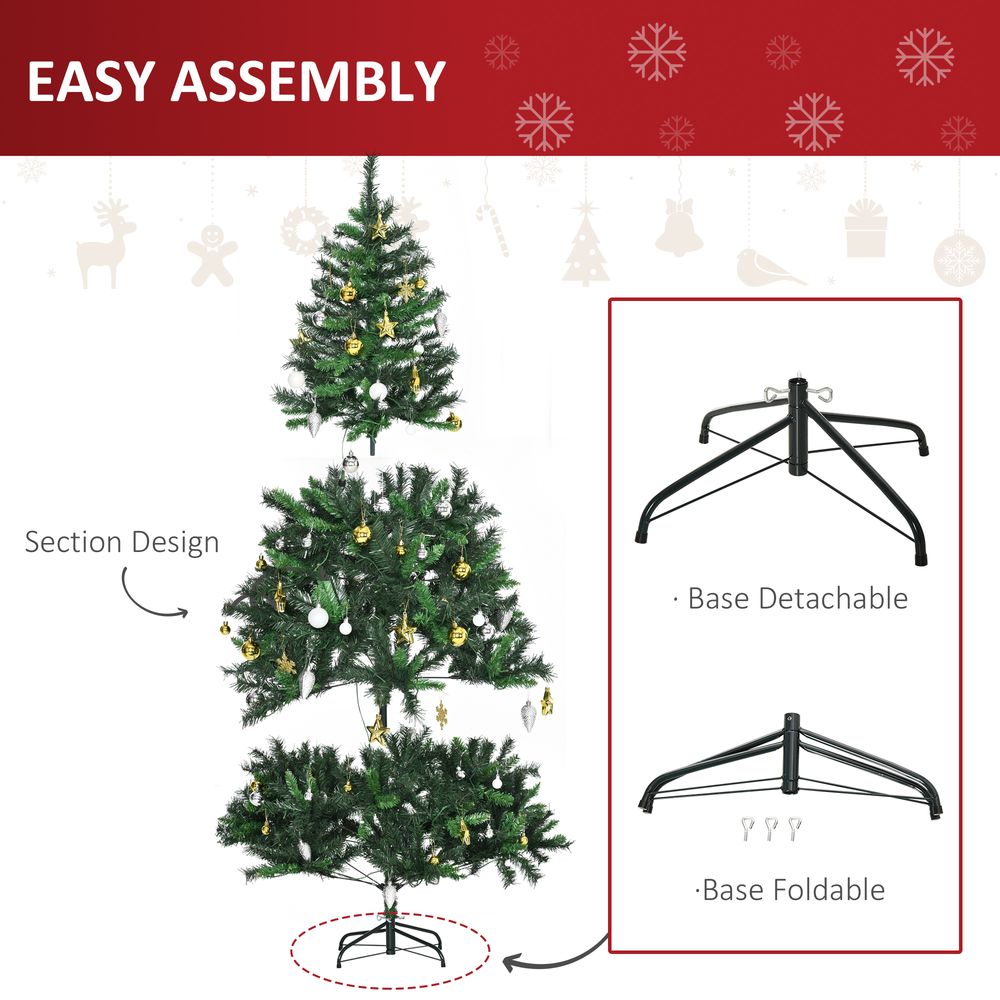 1.8m 6ft Pre-Lit Artificial Christmas Tree 200 LED  Tree Decorative Balls Stand