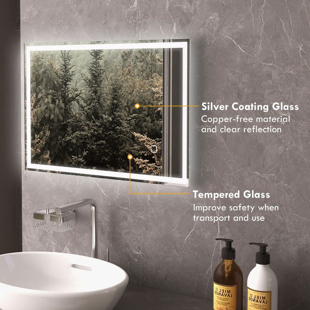 Transform Your Space: kleankin LED Bathroom Mirror with Defog, 3 Colors