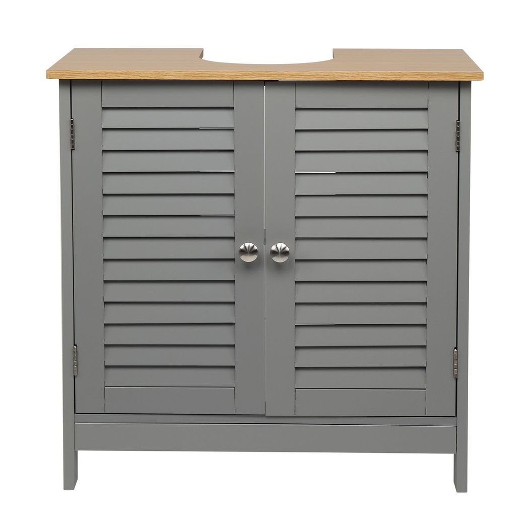 FCH Modern Double Shutter Door MDF Spray Paint  Bathroom Sink Cabinet Gray