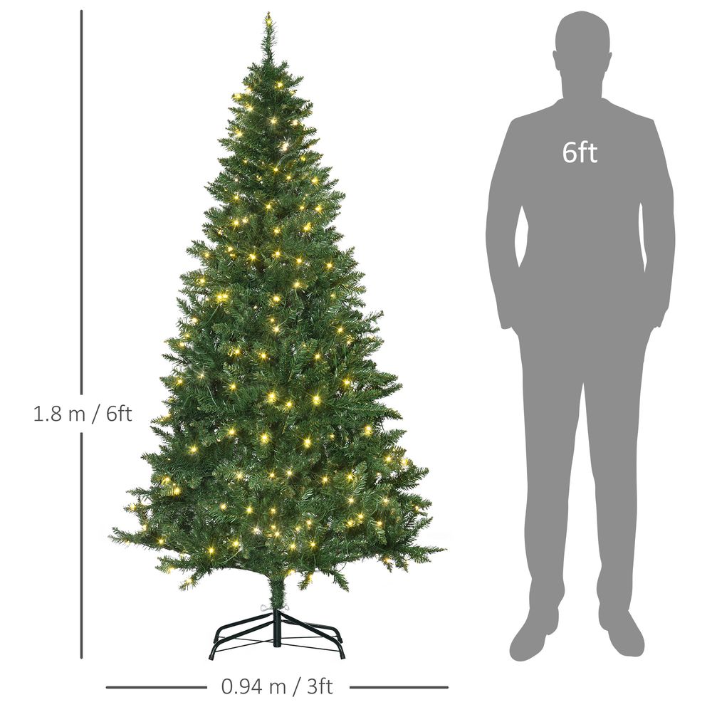 6 Feet Christmas Tree Warm White LED Light Holiday Home Decoration, Green