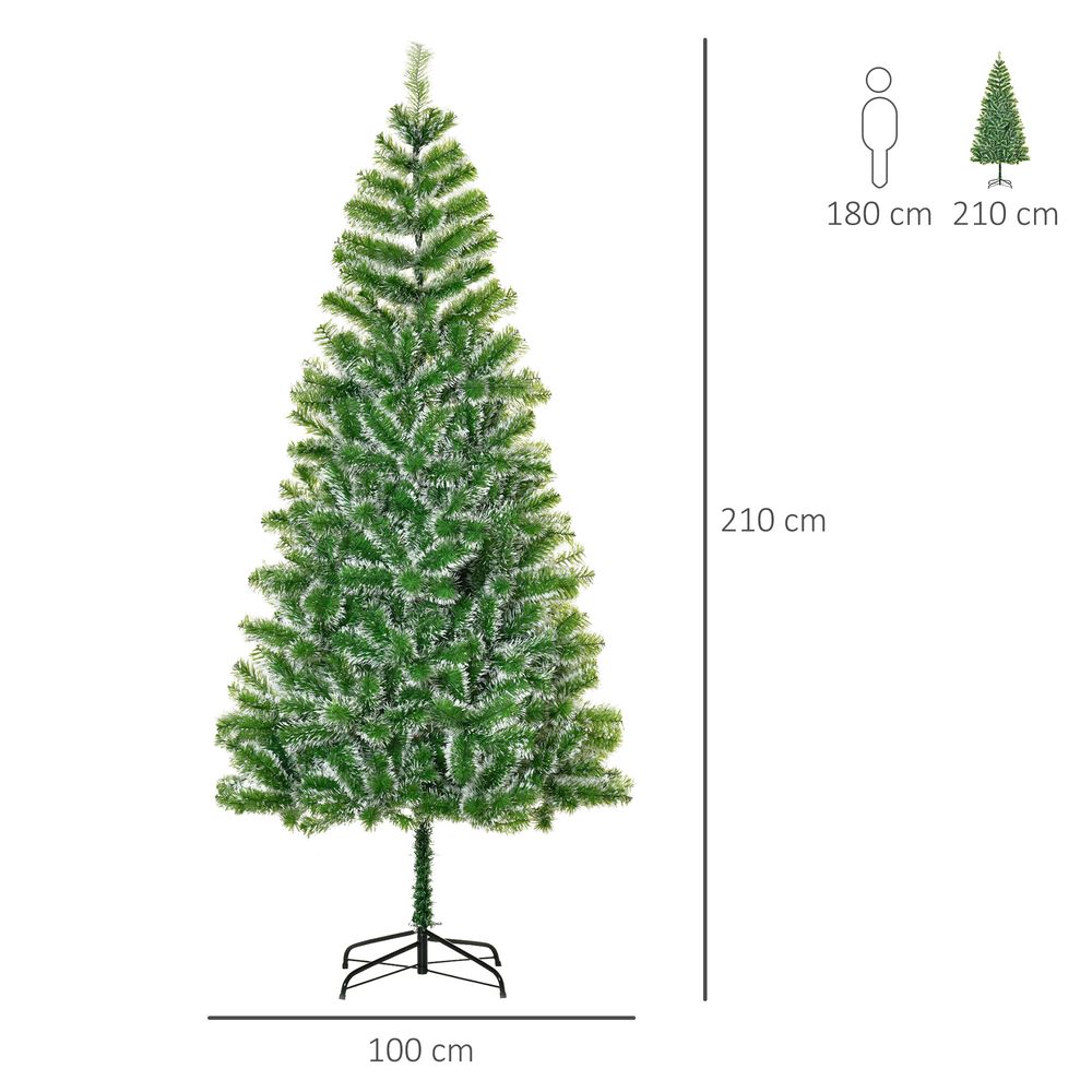 7ft Indoor Christmas Tree Artificial Deco Xmas Gift Metal Stand 968 Tips