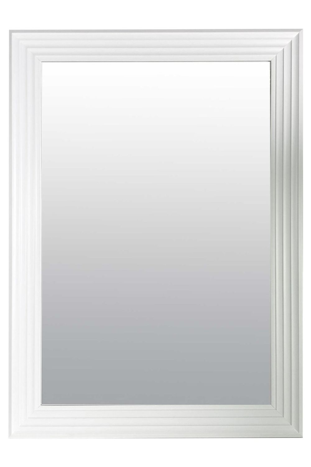 Elegant Layered White & Silver Wall Mirror - Modern Home Accent D?cor