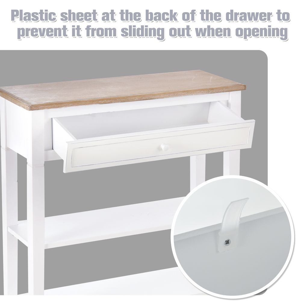 MDF Wide Drawer Console Table White