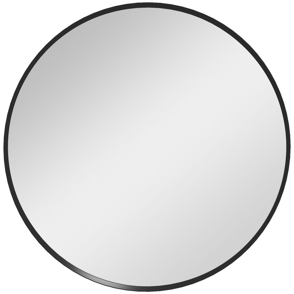 HOMCOM 61cm Round Black Wall Mirror - Perfect for Any Room Decor!