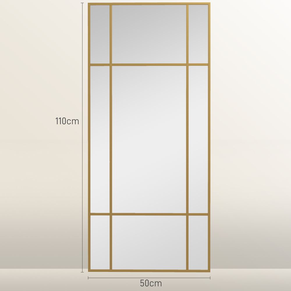 Elegant Gold Tone Wall Mirror - Versatile Window Style with Clear Reflection