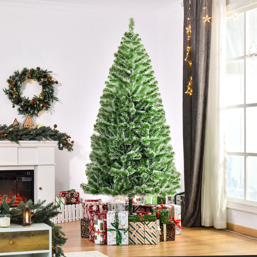 7ft Indoor Christmas Tree Artificial Deco Xmas Gift Metal Stand 968 Tips