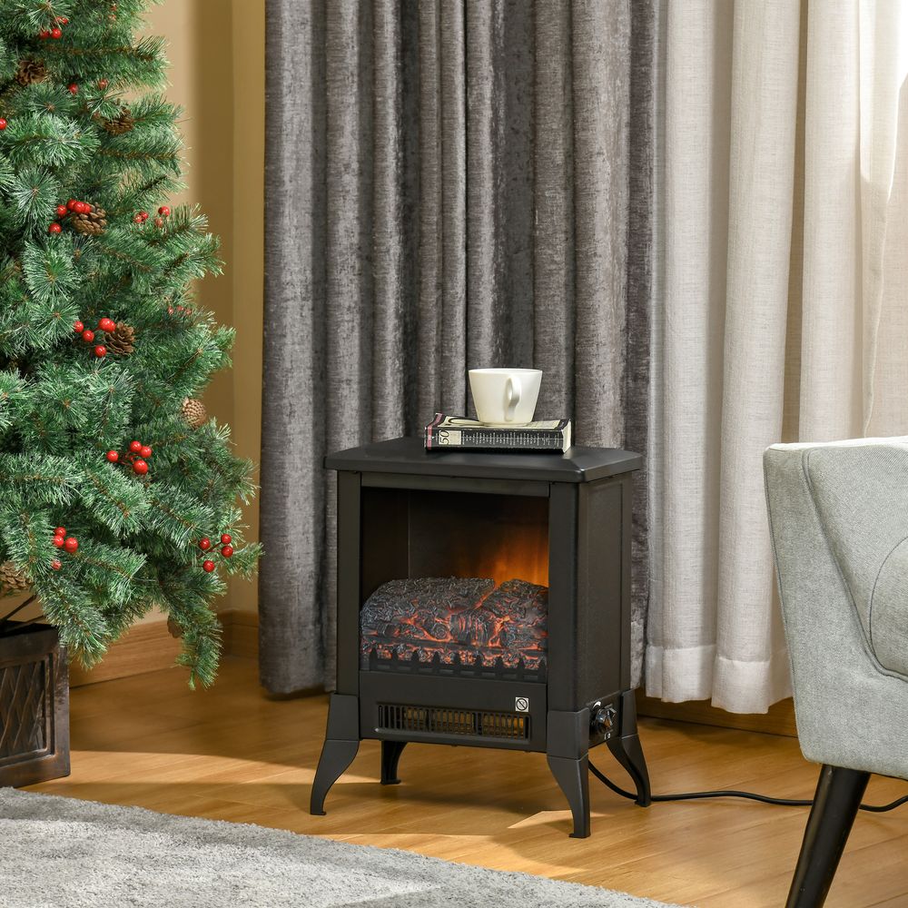 Electric Fireplace Stove Heater Adjustable Temperature and Overheat Protection