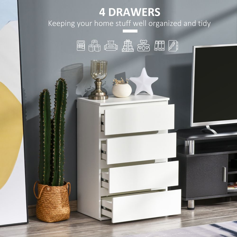 Chest of Drawers, 4 Drawers White