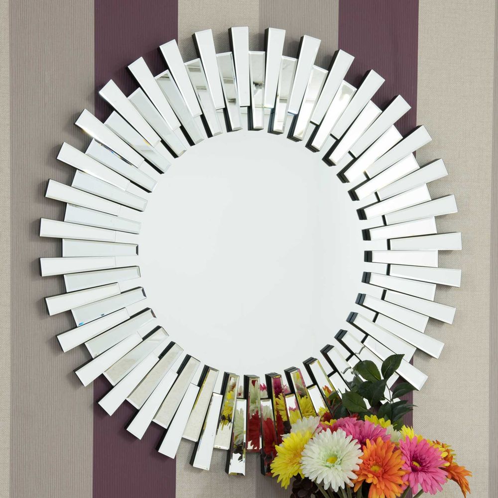 Starburst All Glass Stylised Round Mirror