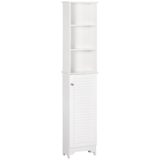 MDF 6-Tier Tall Bathroom Storage Cabinet White