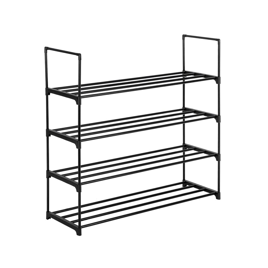 4 Tiers Shoe Rack Shoe Tower Shelf Storage Organizer For Bedroom, Entryway, Hallway, and Closet Black Color