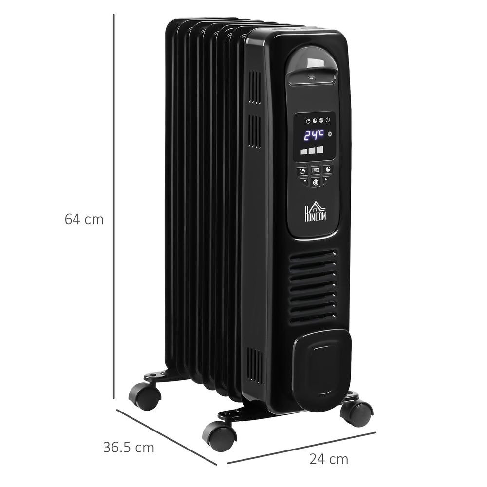 1500W Digital Oil Filled Radiator Portable Electric Heater with LED Display