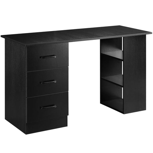 120cm Computer Desk Writing Shelf & Drawers Black