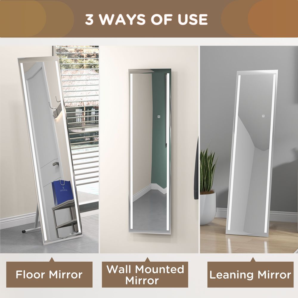 Illuminate Your Space: HOMCOM Dimmable LED Full Length Mirror with Memory Function