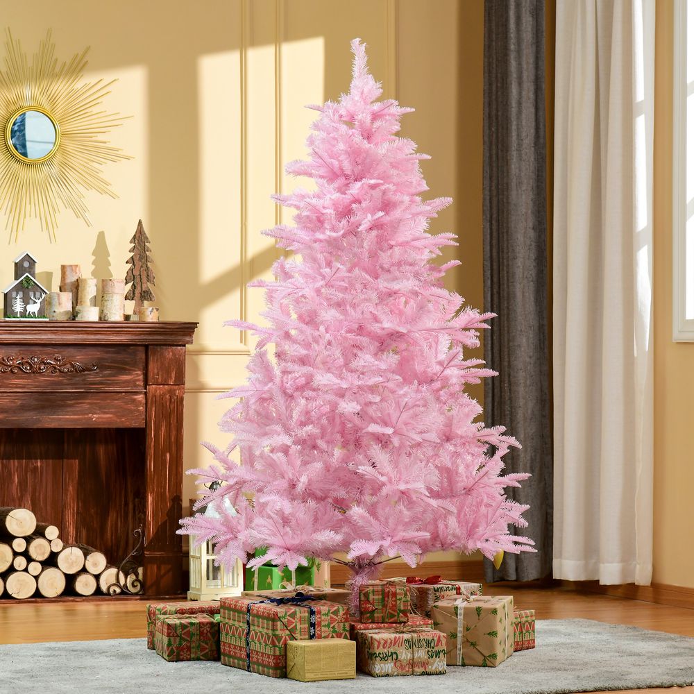 6FT Artificial Christmas Tree Holiday Xmas Automatic Open for Home Party Pink