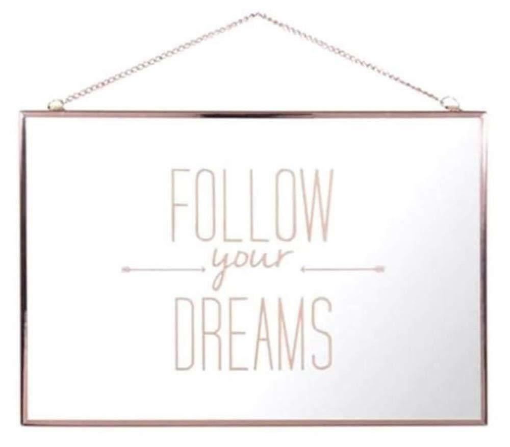 Follow Your Dream Mirror - Motivational Decorative Glass Wall Art 20x30cm