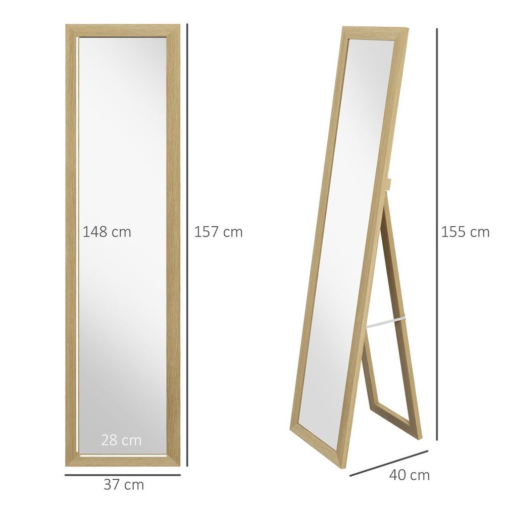 Elegant Farmhouse Full-Length Mirror - Versatile Wall & Standing Design