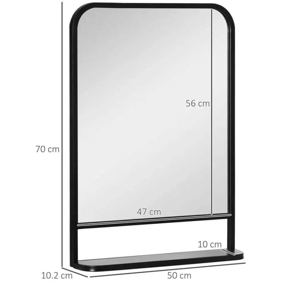 Versatile Square Wall Mirror with Shelf - Modern Design for Any Room