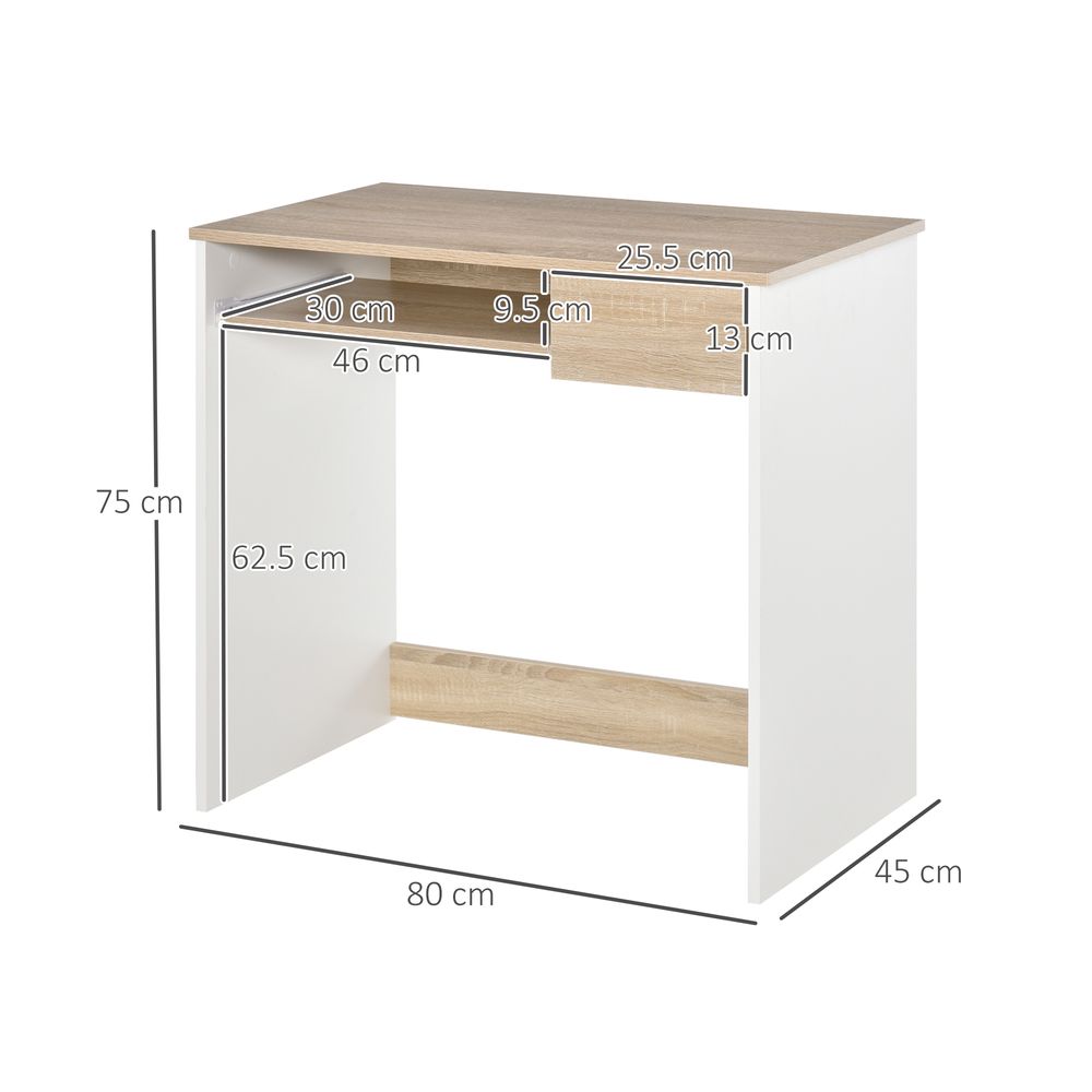 Compact Computer Table Oak