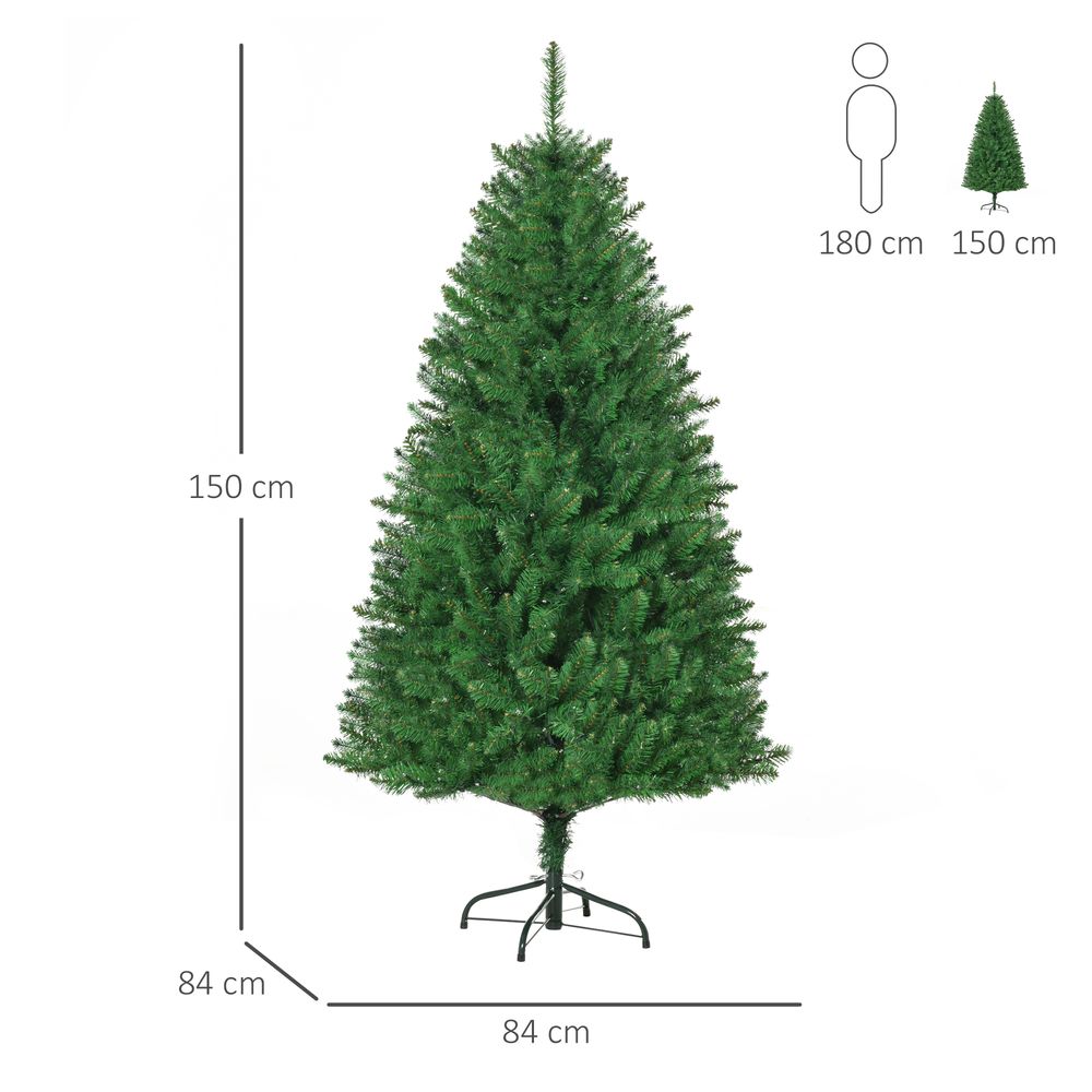 5 Feet Christmas Tree Warm White LED Light Holiday Home Decoration, Green