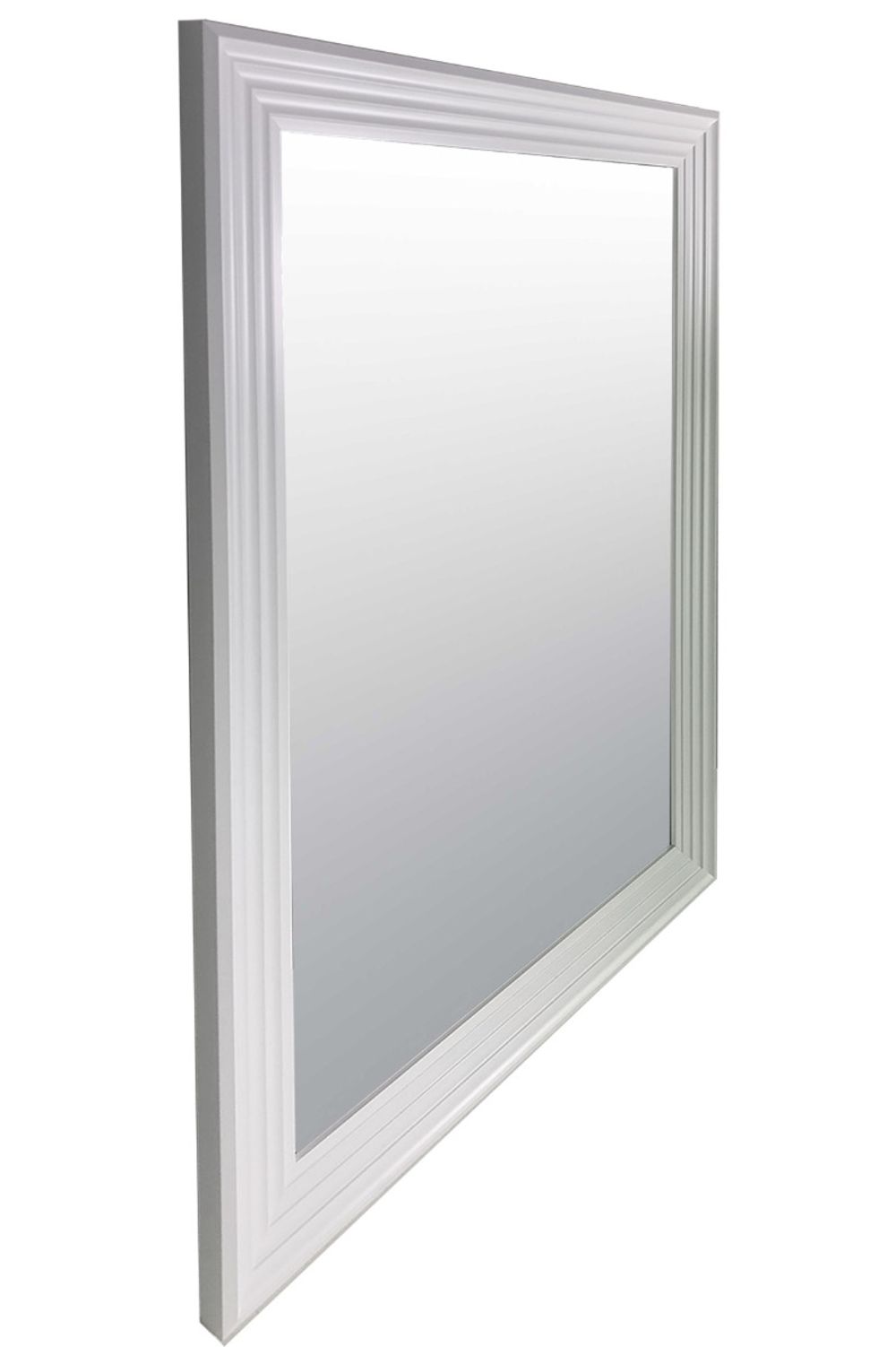 Elegant Layered White & Silver Wall Mirror - Modern Home Accent D?cor