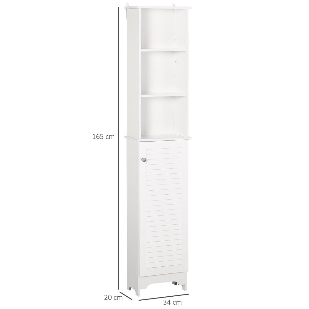 MDF 6-Tier Tall Bathroom Storage Cabinet White