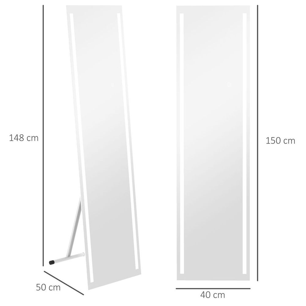 Illuminate Your Space: HOMCOM Dimmable LED Full Length Mirror with Memory Function