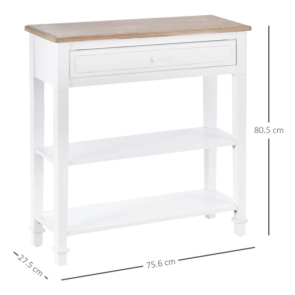 MDF Wide Drawer Console Table White