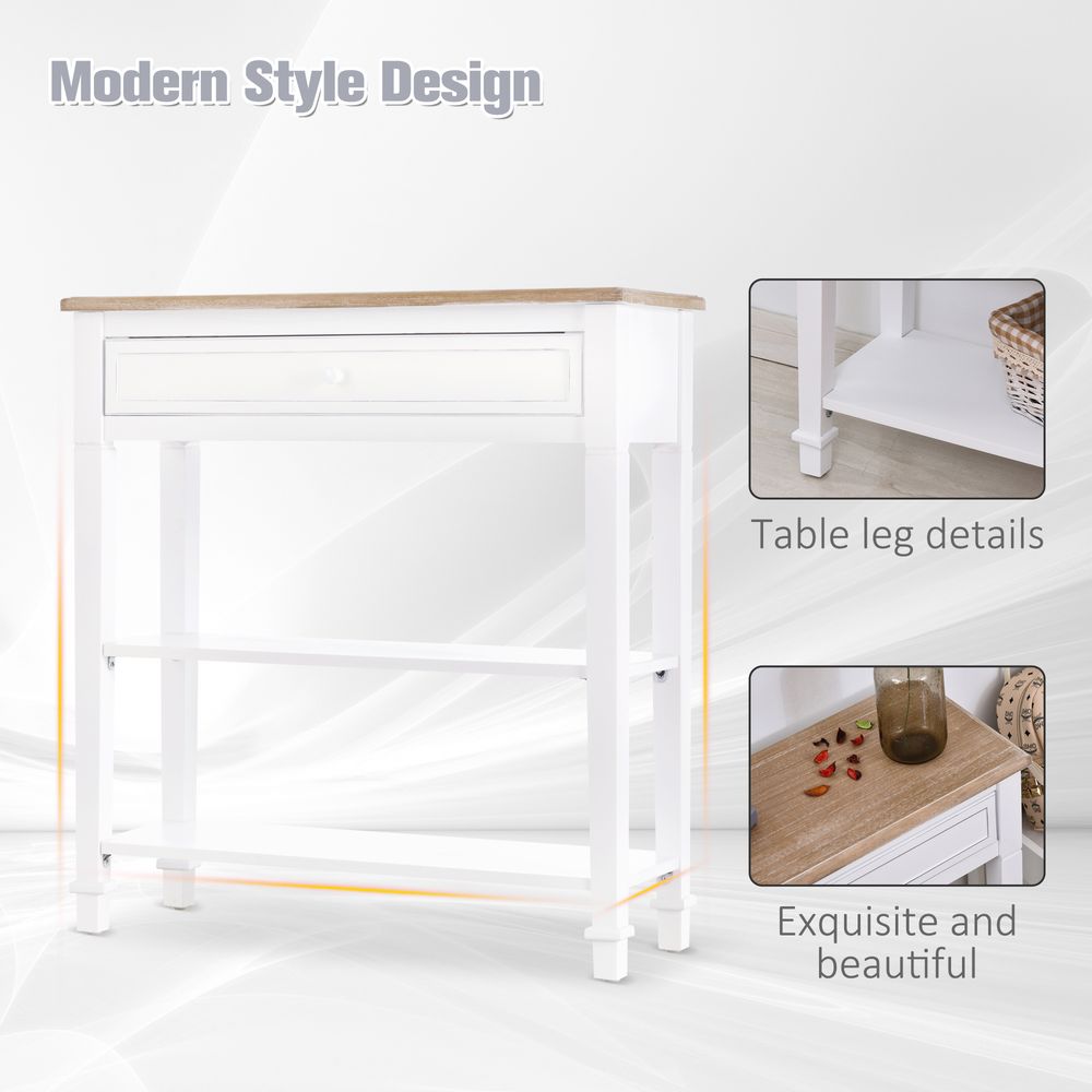 MDF Wide Drawer Console Table White