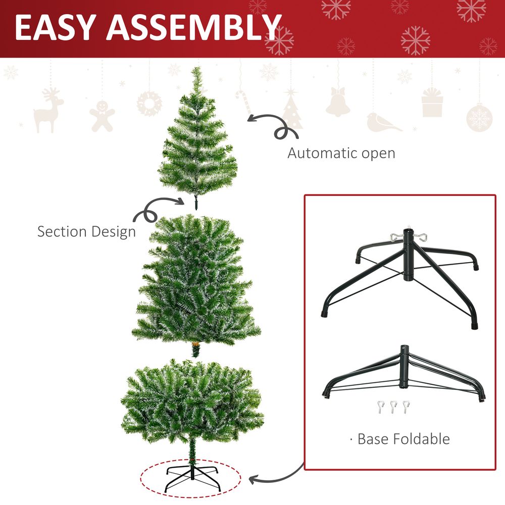 7ft Indoor Christmas Tree Artificial Deco Xmas Gift Metal Stand 968 Tips